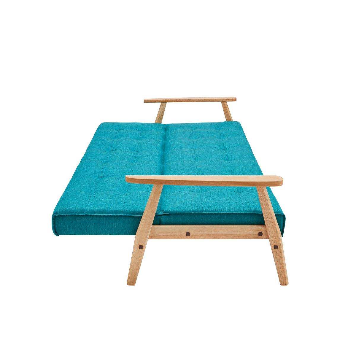Schlafsofa skandinavisch Strukturstoff petrol - HomeDesign Knaus