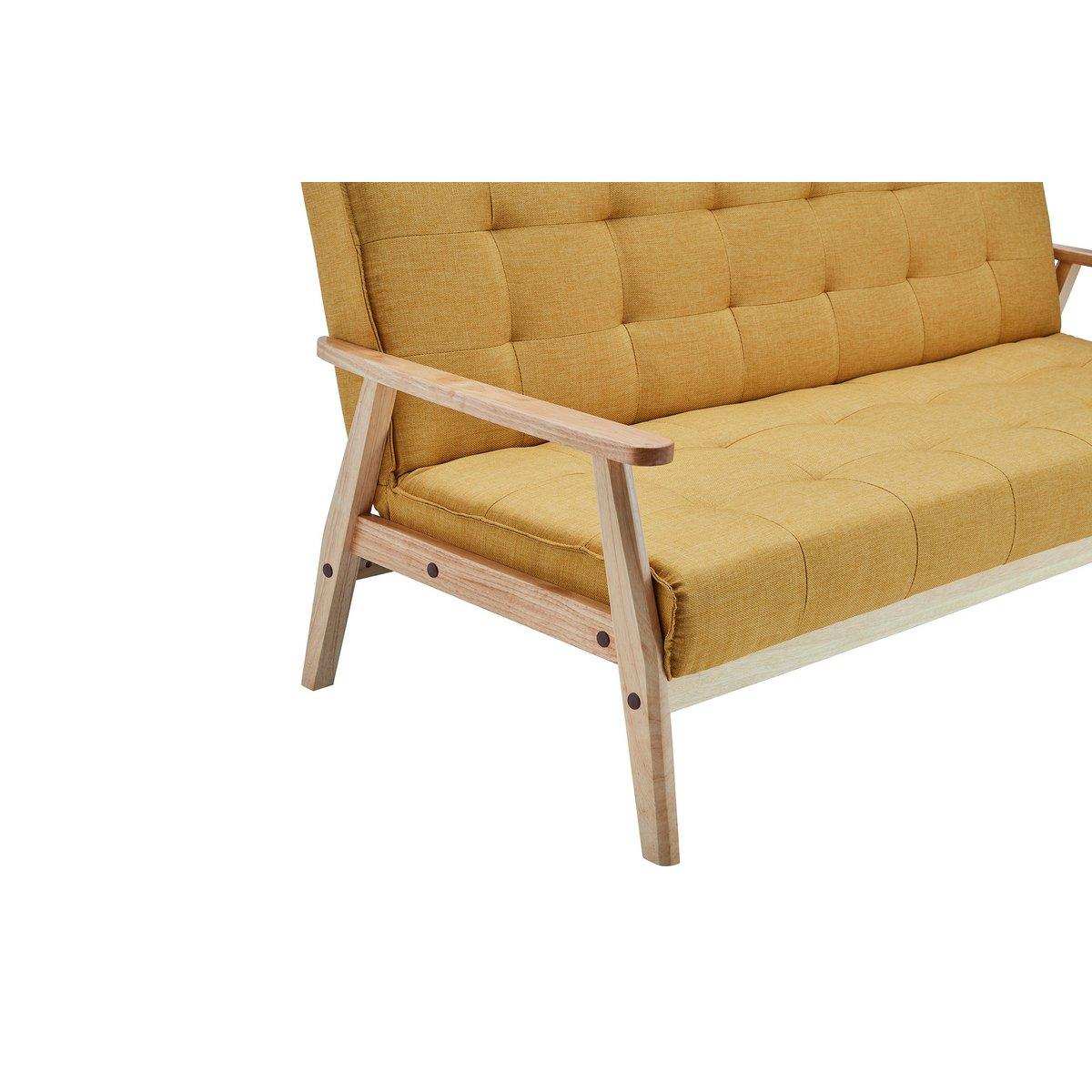Schlafsofa skandinavisch Strukturstoff senfgelb - HomeDesign Knaus