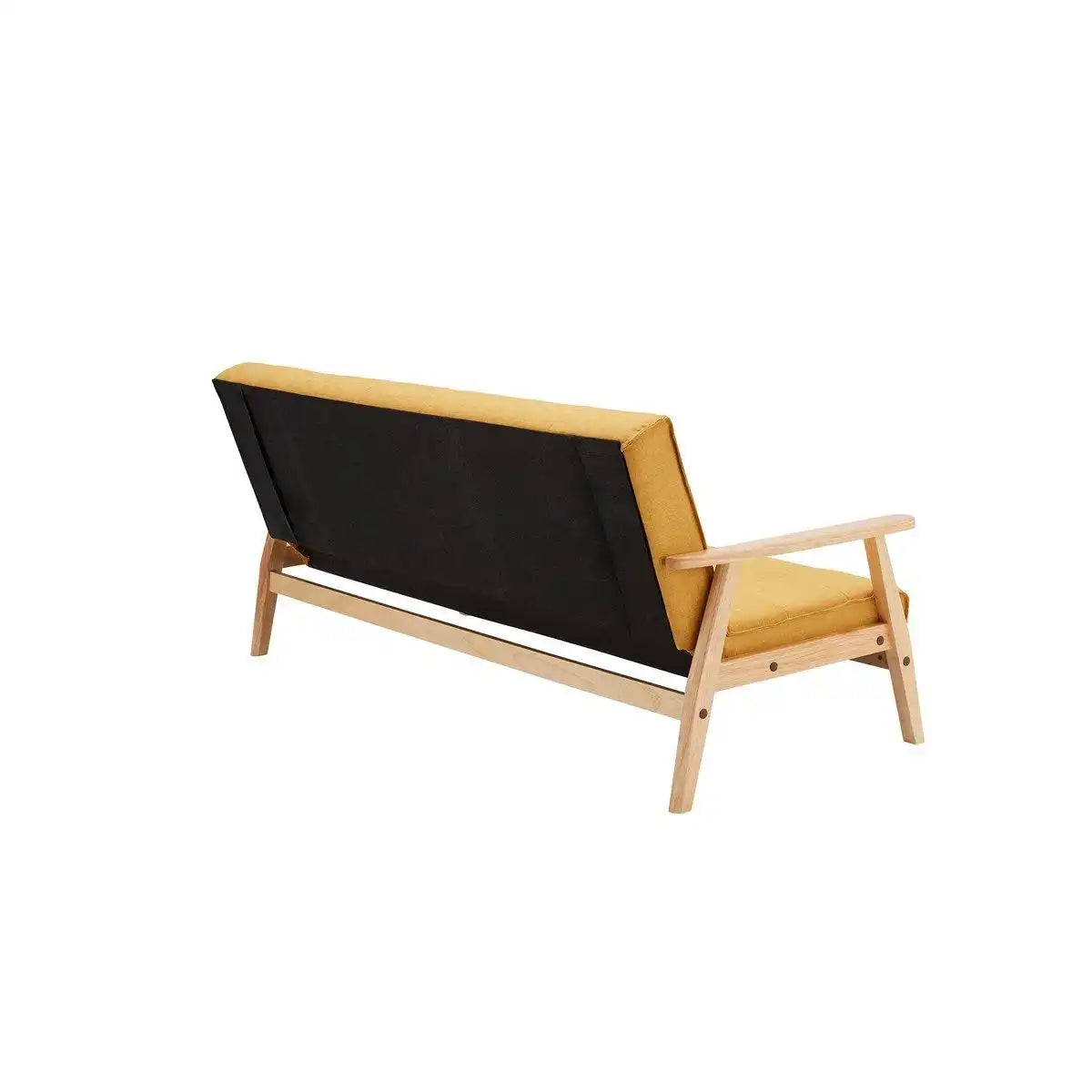 Schlafsofa skandinavisch Strukturstoff senfgelb - HomeDesign Knaus
