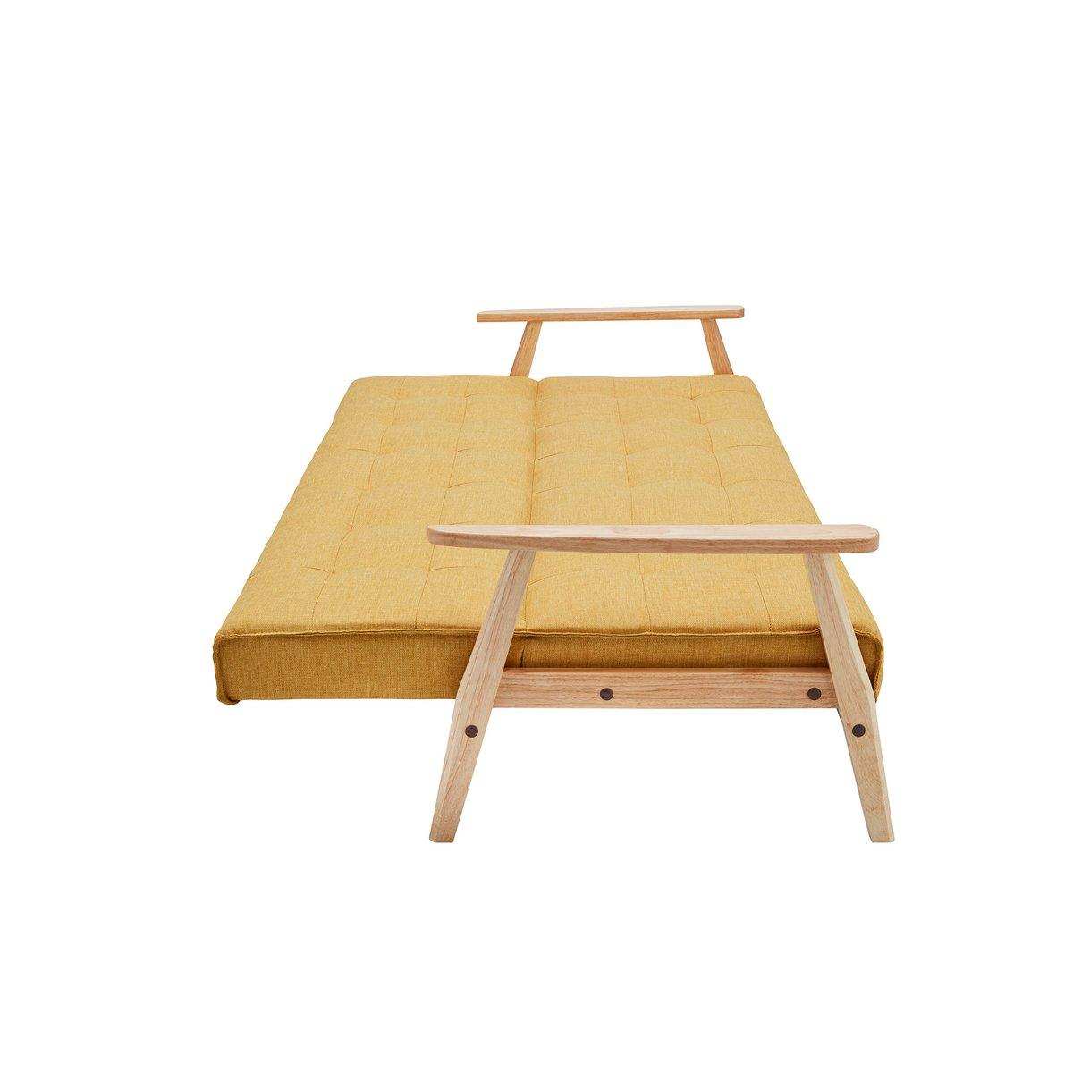Schlafsofa skandinavisch Strukturstoff senfgelb - HomeDesign Knaus