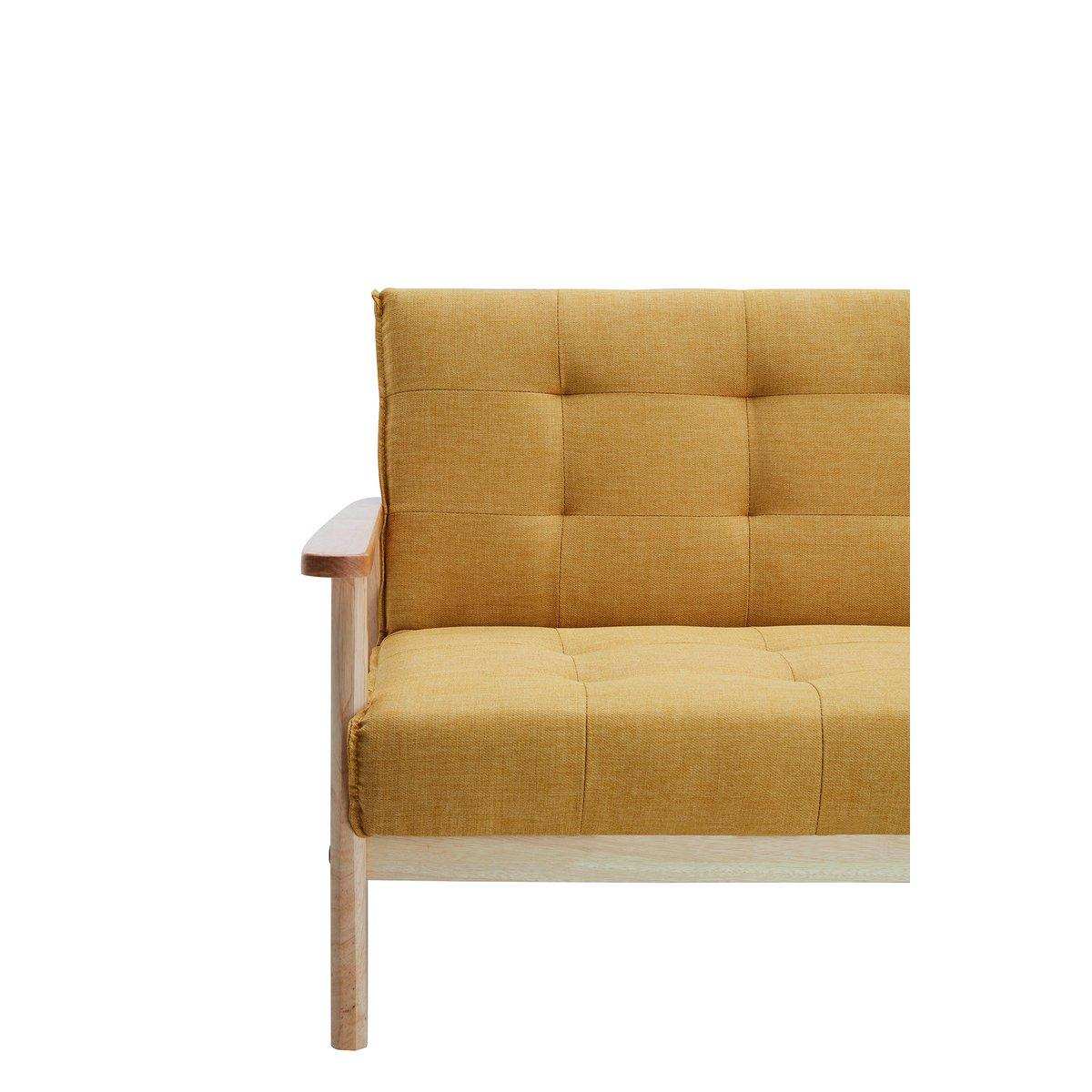 Schlafsofa skandinavisch Strukturstoff senfgelb - HomeDesign Knaus
