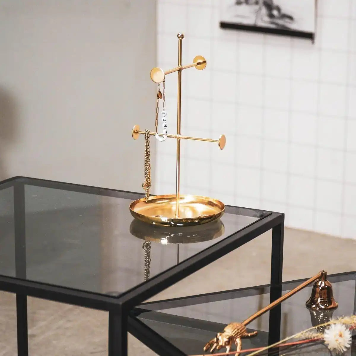 Schmuckhalter Gold 13x13x25cm - HomeDesign Knaus