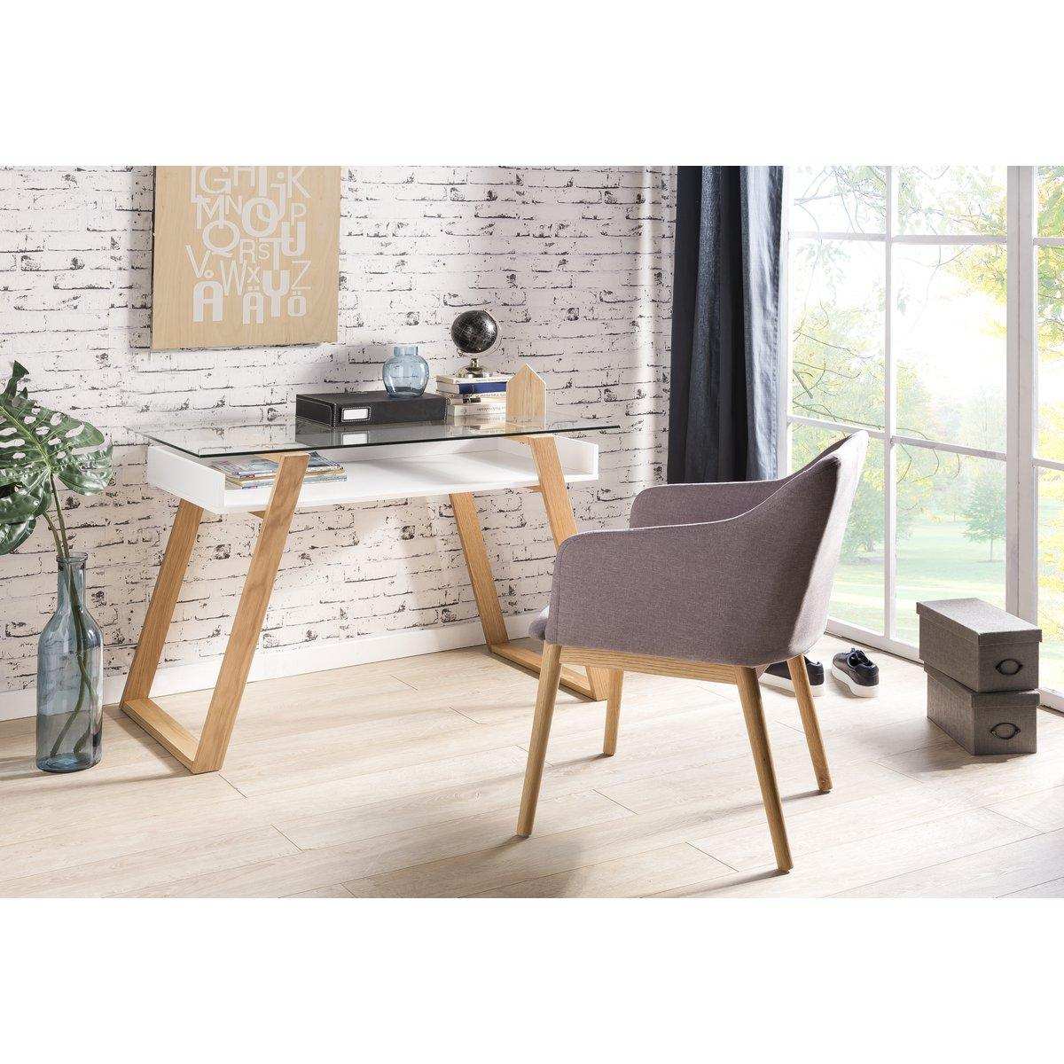 Schreibtisch 110x55x75 cm weiß - HomeDesign Knaus