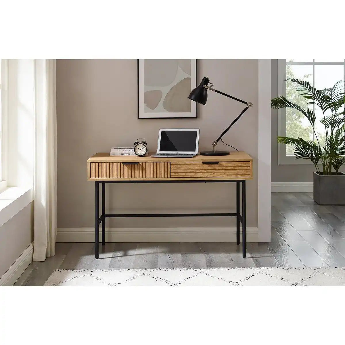Schreibtisch 120x60 cm Eiche Echtholzfurnier - HomeDesign Knaus