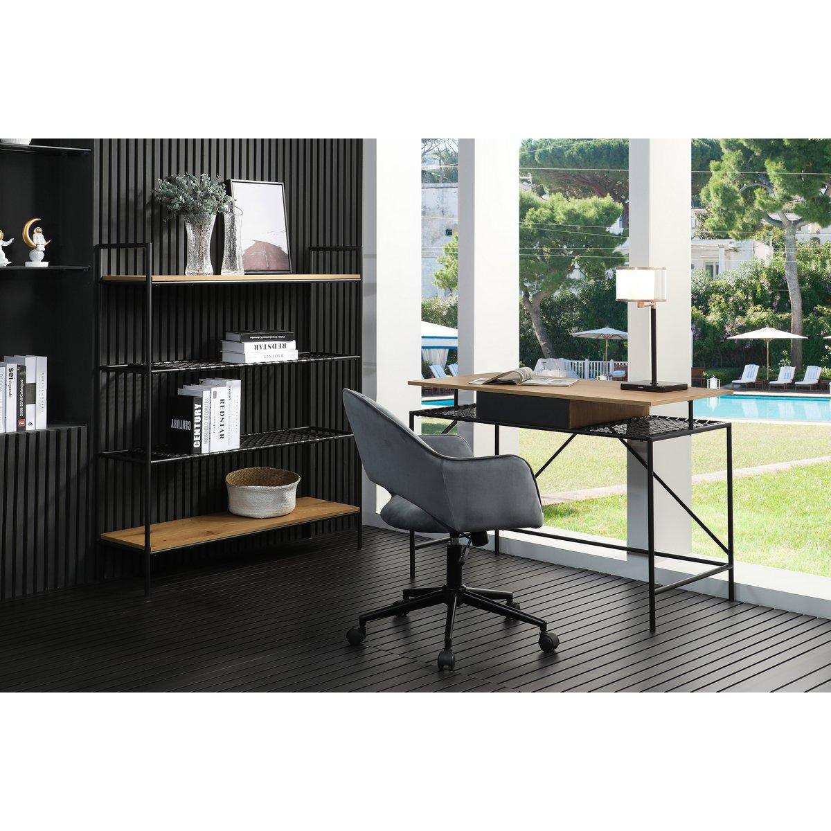 Schreibtisch Natur/Schwarz - HomeDesign Knaus