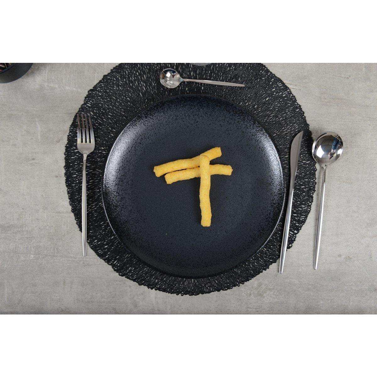 SCHWARZE FLACHPLATTE MIT ECLAT 27CM - HomeDesign Knaus