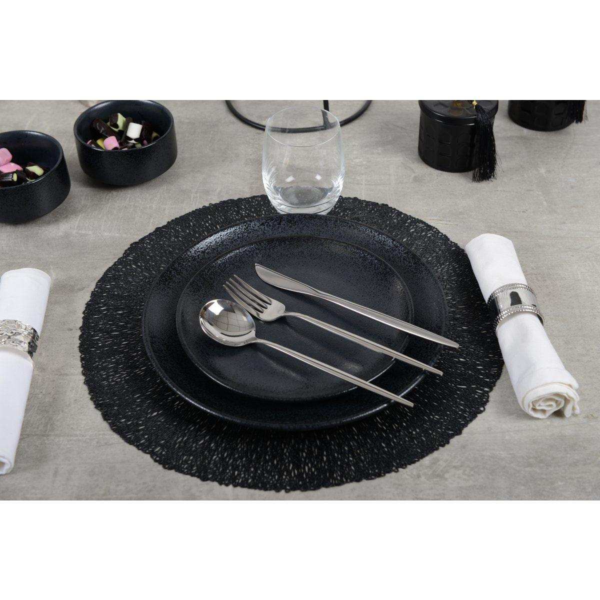 SCHWARZE FLACHPLATTE MIT ECLAT 27CM - HomeDesign Knaus