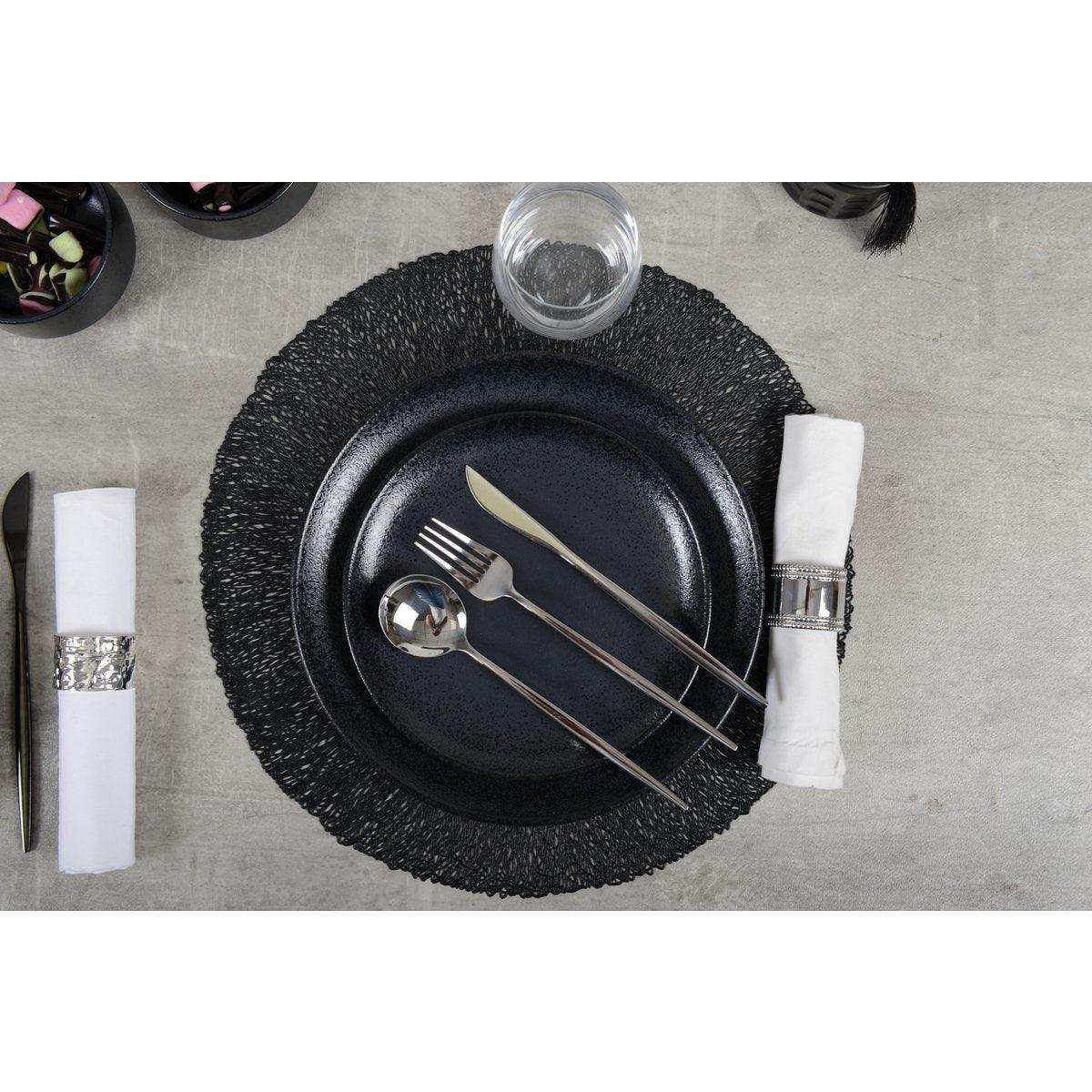 SCHWARZER DESSERTTELLER MIT GLOW 21CM - HomeDesign Knaus