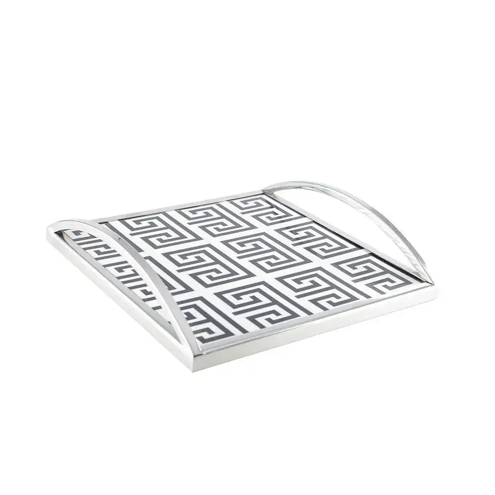 SCHWARZWEISSES RECHTECKIGES TABLETT 30X30X6CM - HomeDesign Knaus