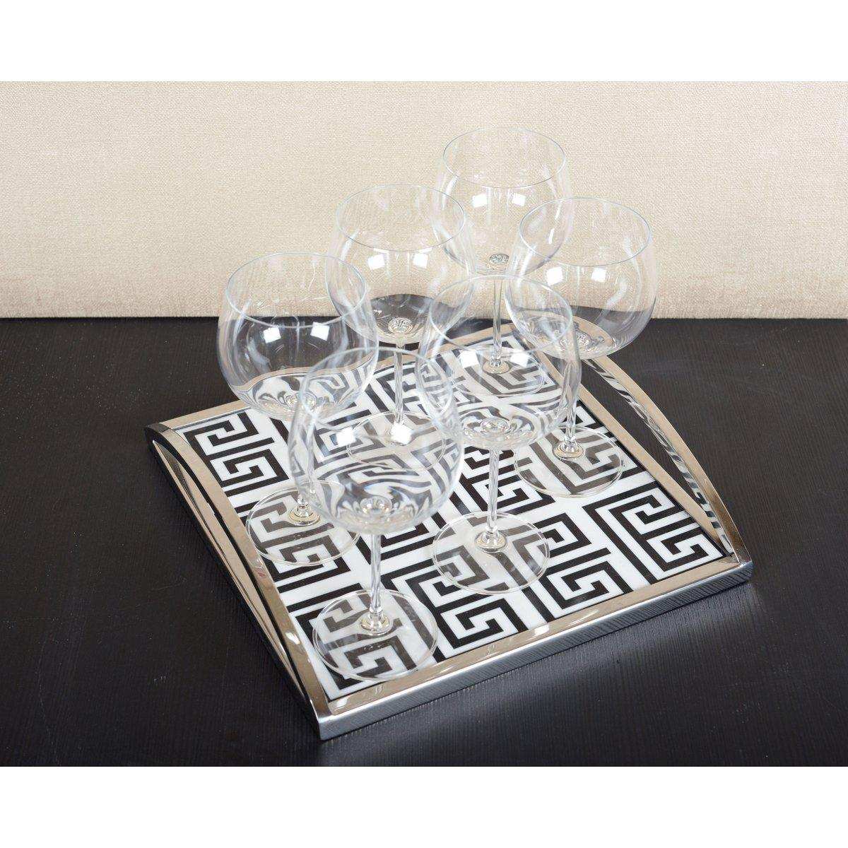 SCHWARZWEISSES RECHTECKIGES TABLETT 30X30X6CM - HomeDesign Knaus