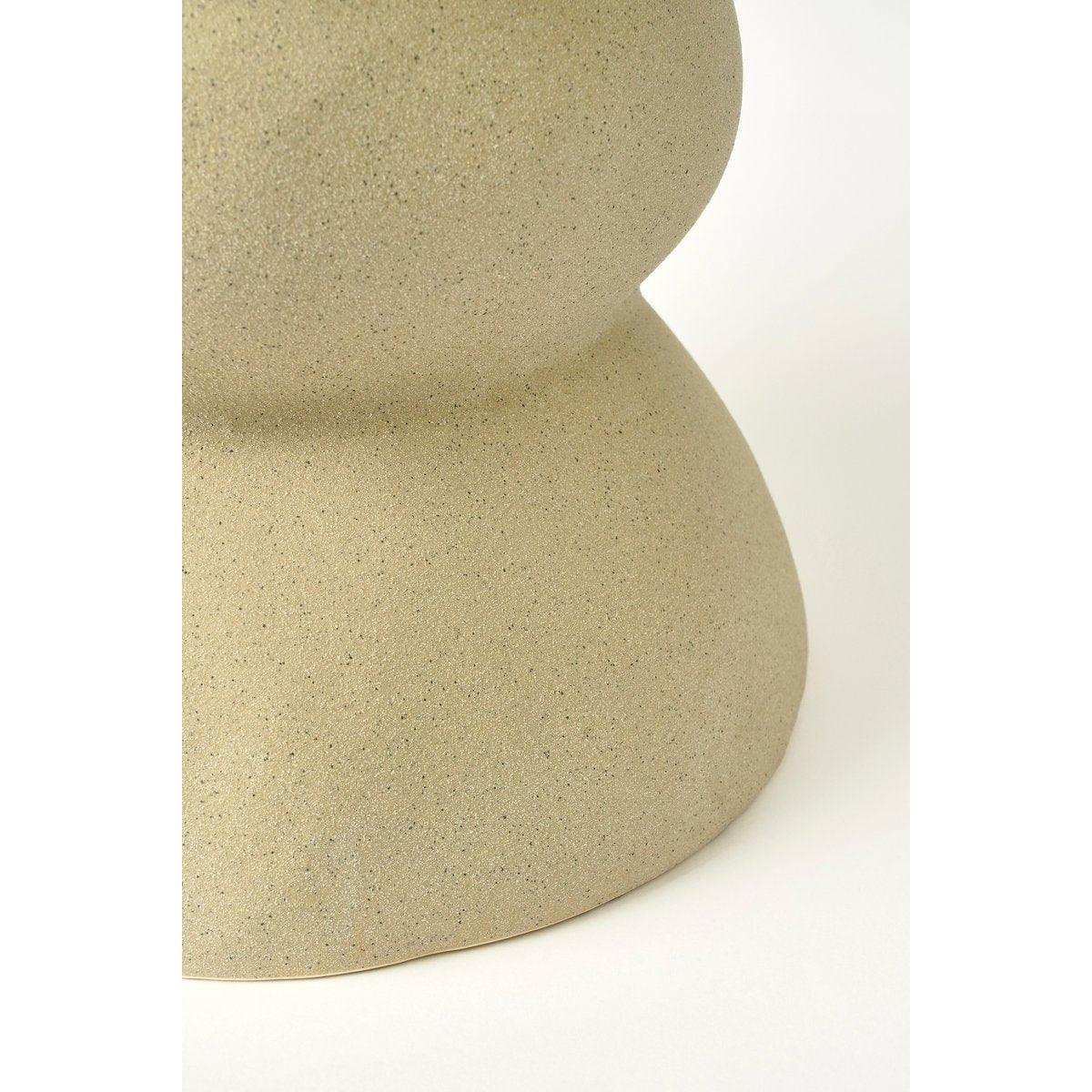 Screw Beistelltisch – L29 x B29 x H41 cm – Keramik – Beige - HomeDesign Knaus
