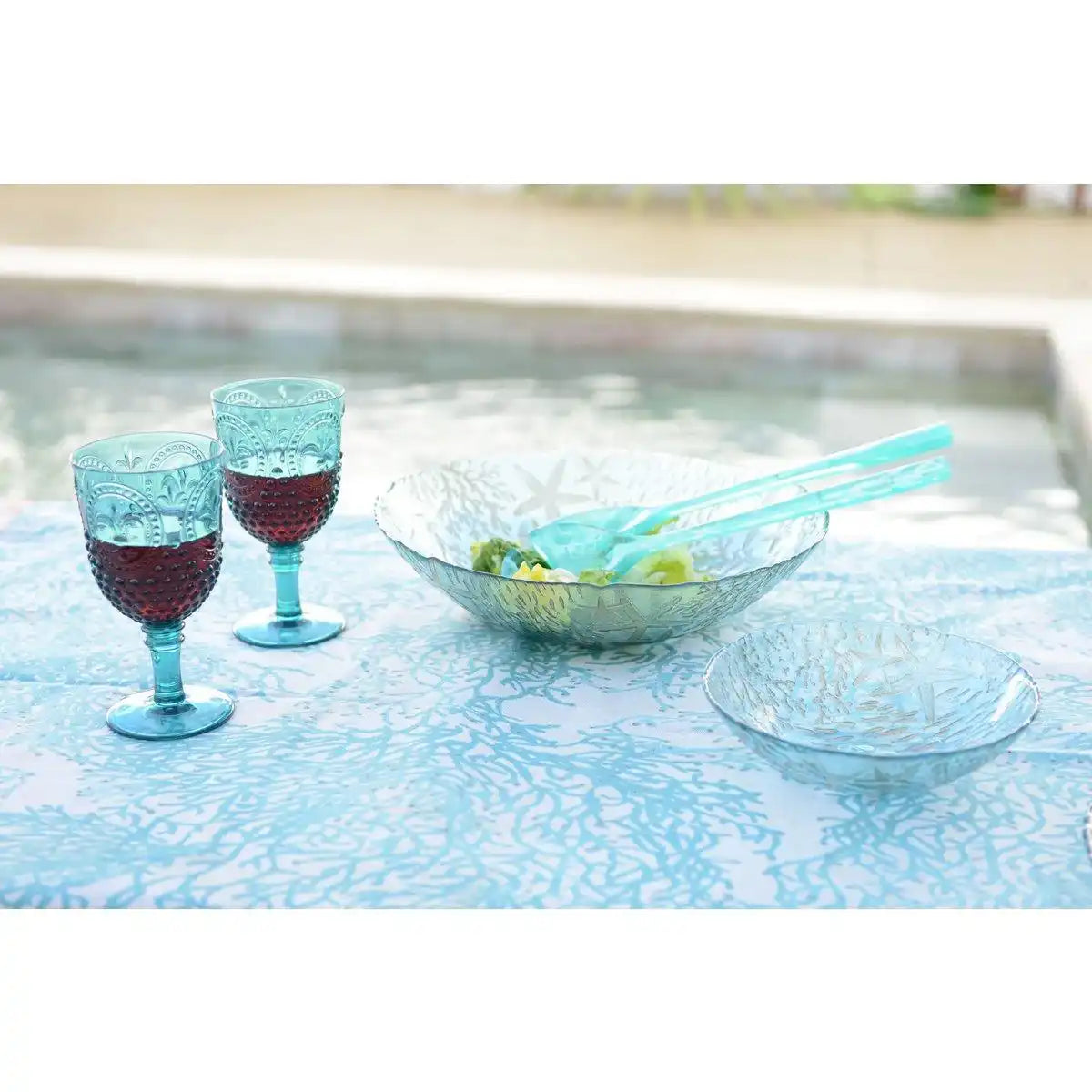 Sea Blue Glass Bowl 33x33x9cm - HomeDesign Knaus