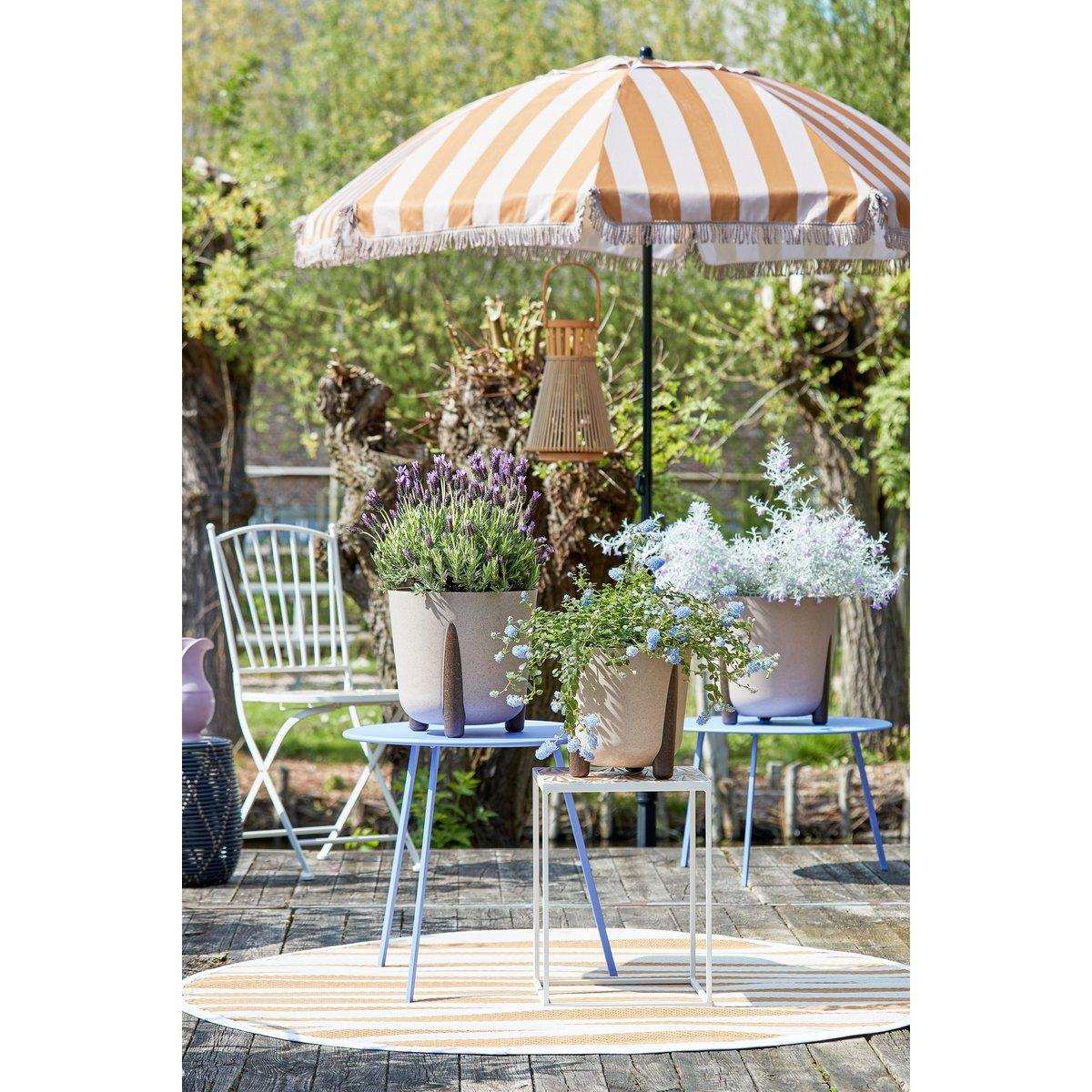 Seattle Outdoor-Beistelltisch – H38 x Ø58 cm – Metall – Lila - HomeDesign Knaus