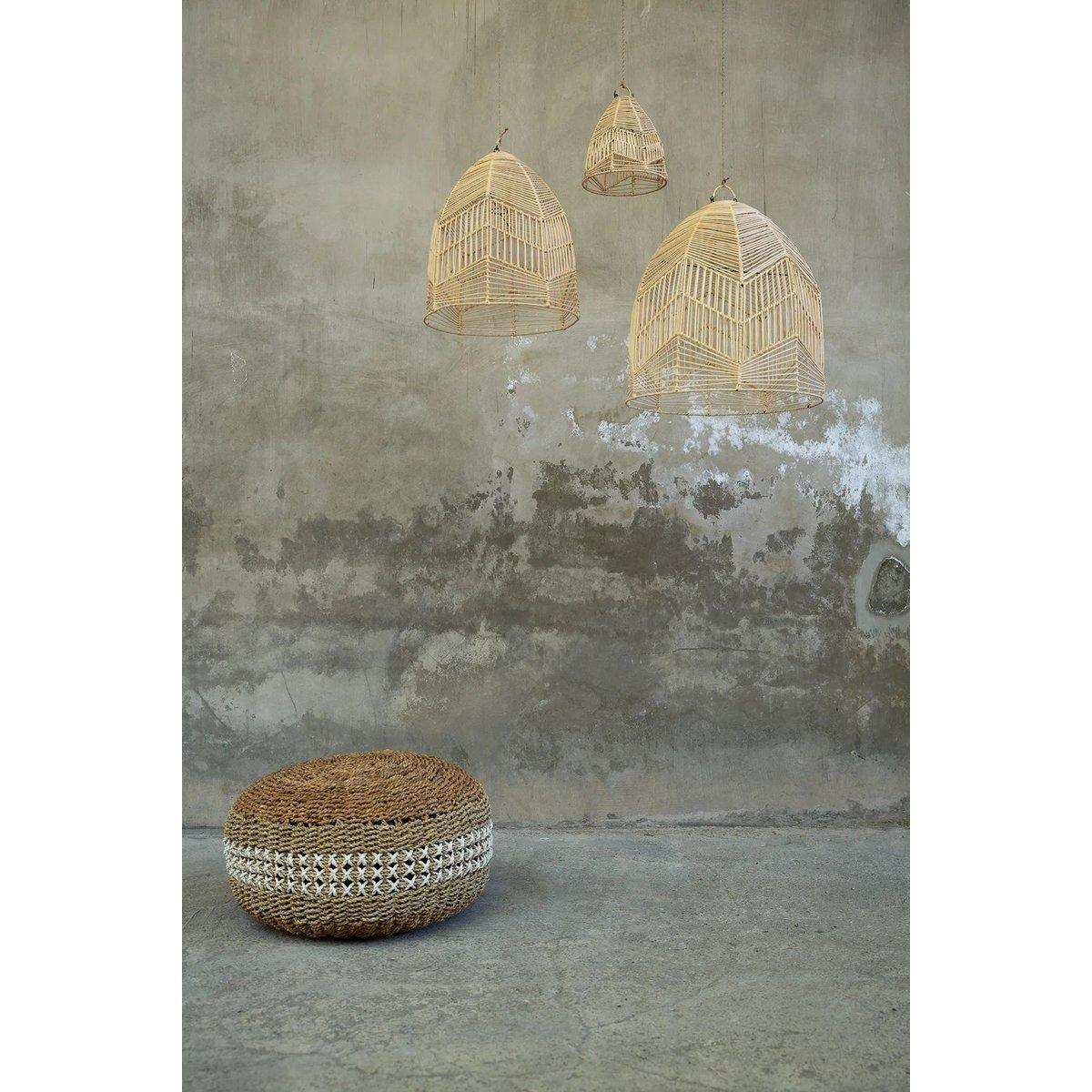 Seegrasfutter Makramee Hocker Sitzhocker handgefertigt - HomeDesign Knaus