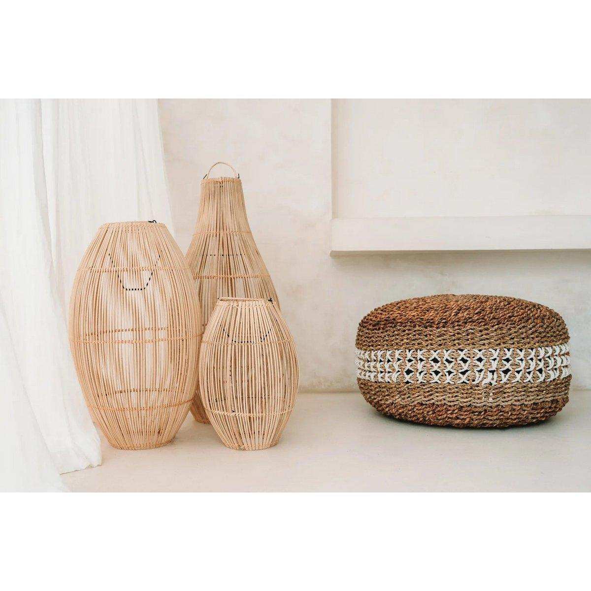 Seegrasfutter Makramee Hocker Sitzhocker handgefertigt - HomeDesign Knaus