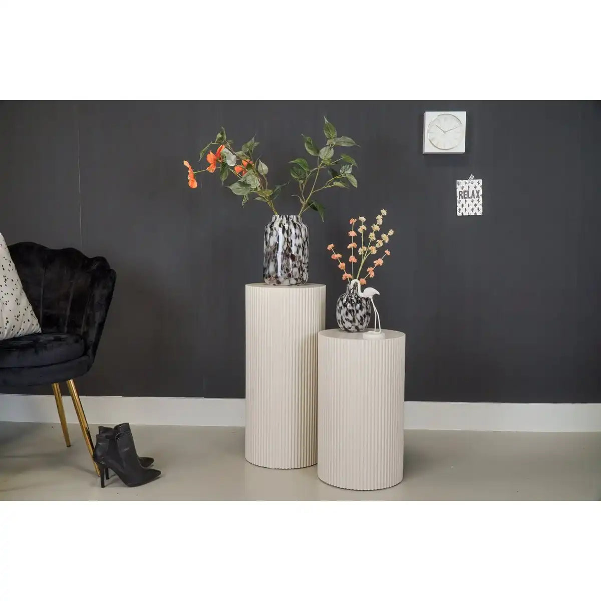 Seitentisch / Säule Zylinder - MDF - Sand - 30x54 cm - HomeDesign Knaus