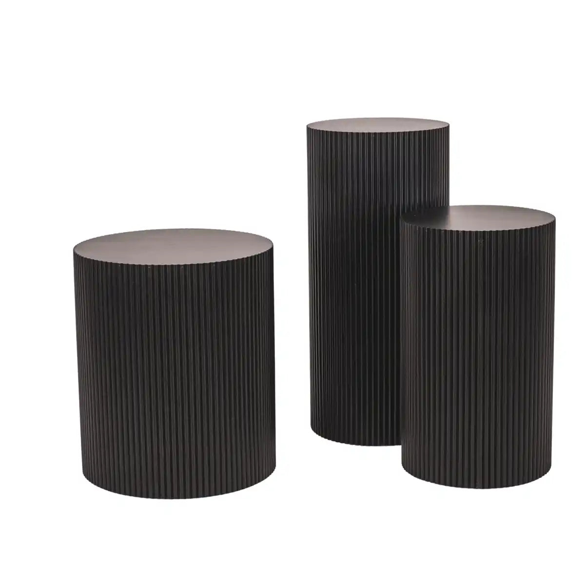 Seitentisch / Säule Zylinder - MDF - Schwarz -30x65 cm - HomeDesign Knaus