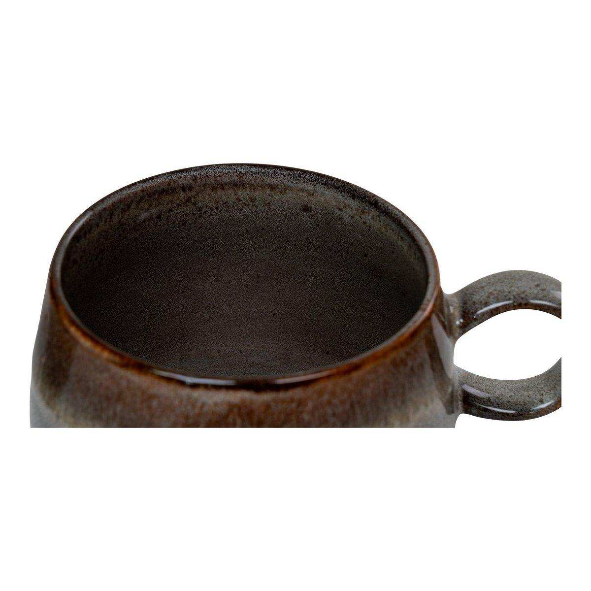 Selma Mug - Tasse, Keramik, grau/braun, ø10x7,5 cm, 4er-Set - HomeDesign Knaus