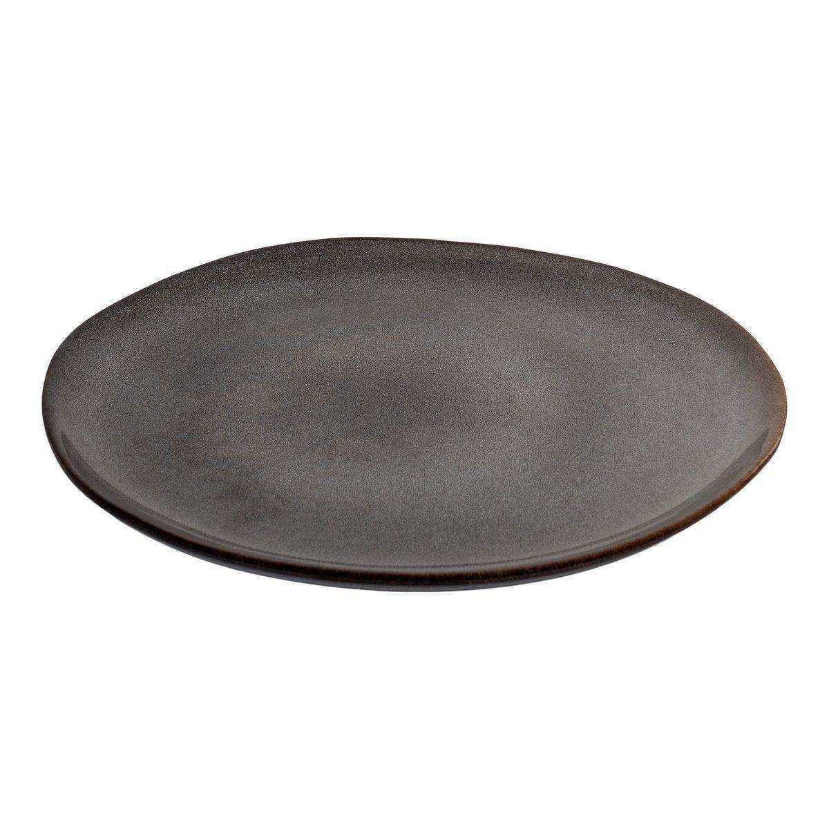 Selma Speiseteller – Speiseteller, Keramik, grau/braun, ø27 cm, 4er-Set - HomeDesign Knaus