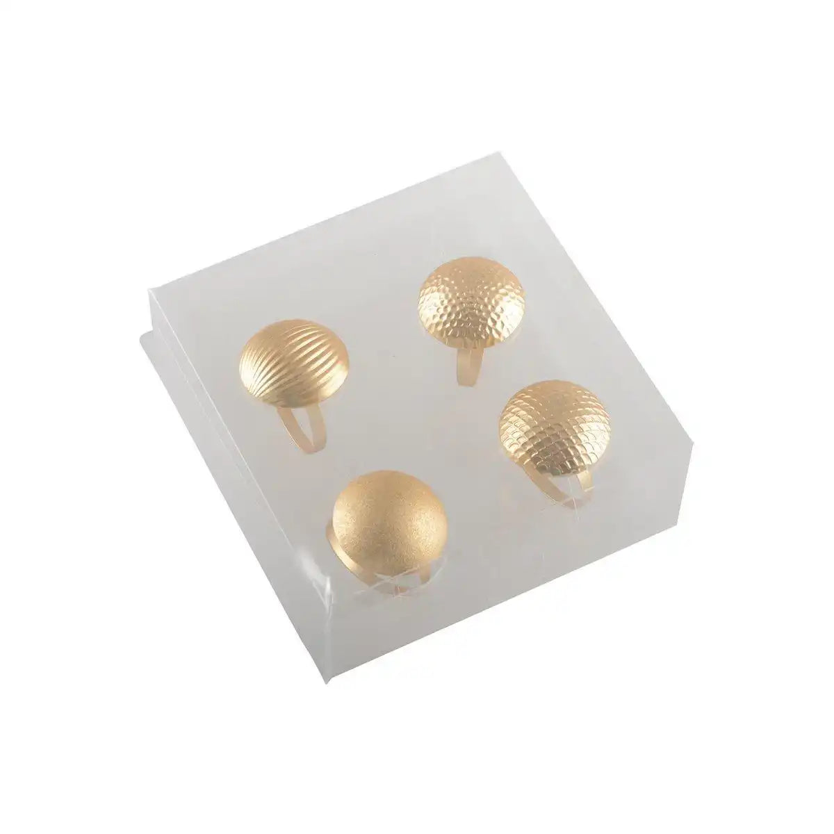SERVIETTENRINGE MIT KNÖPFEN IN MATT GOLD - 4ER-SET - HomeDesign Knaus
