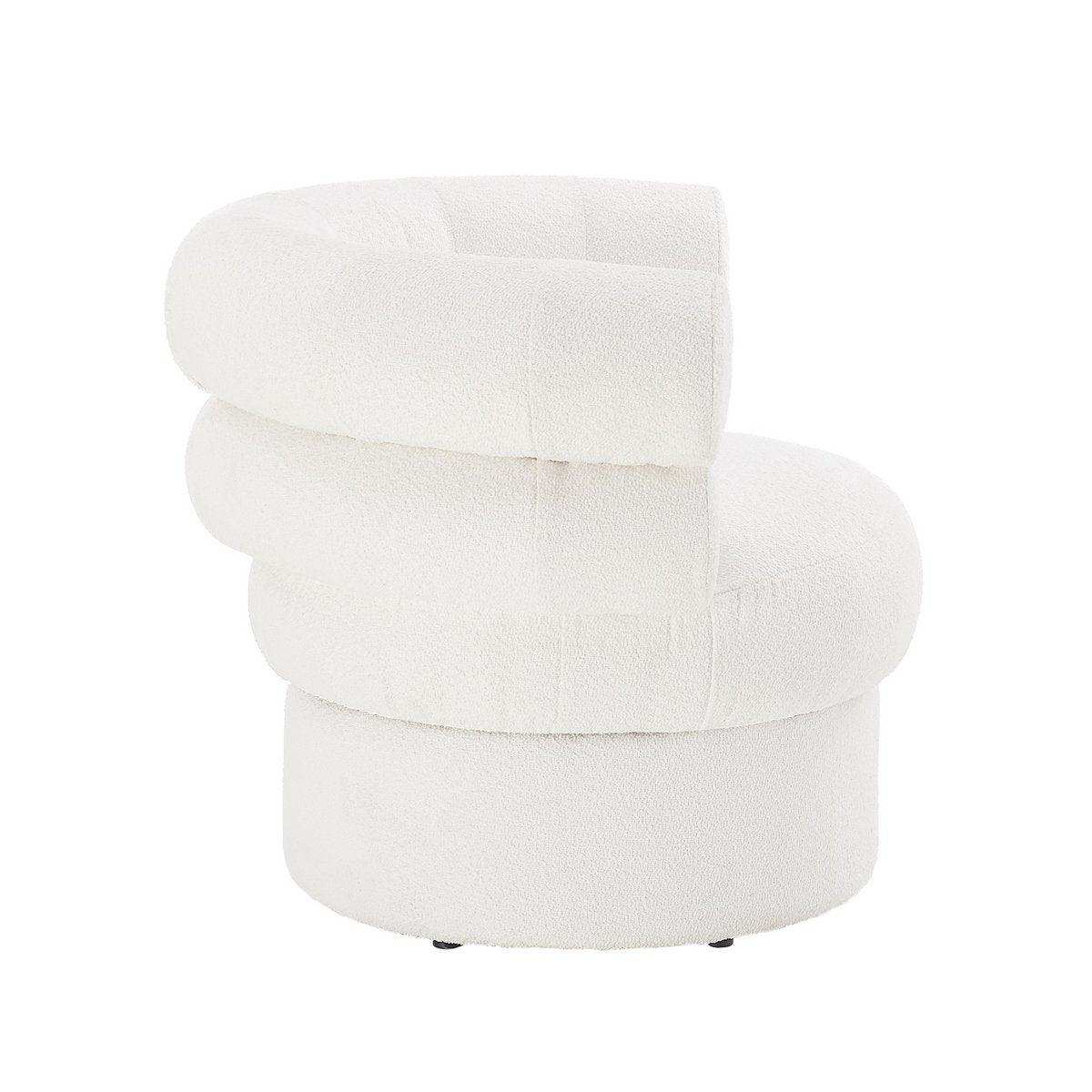 Sessel Boucléstoff Weiß - HomeDesign Knaus