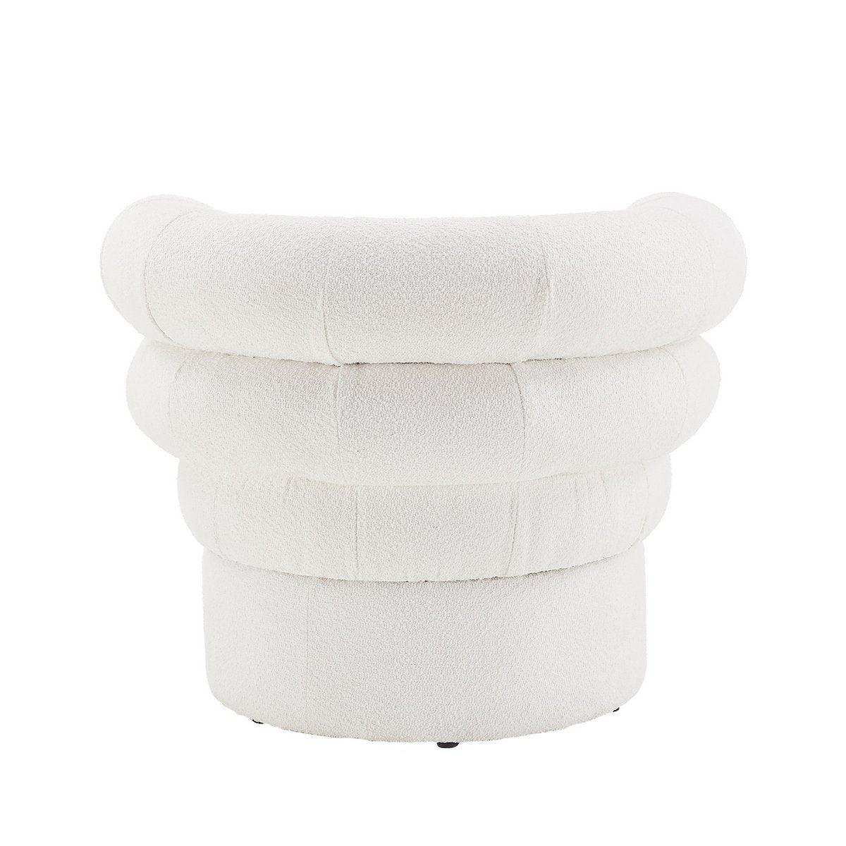 Sessel Boucléstoff Weiß - HomeDesign Knaus