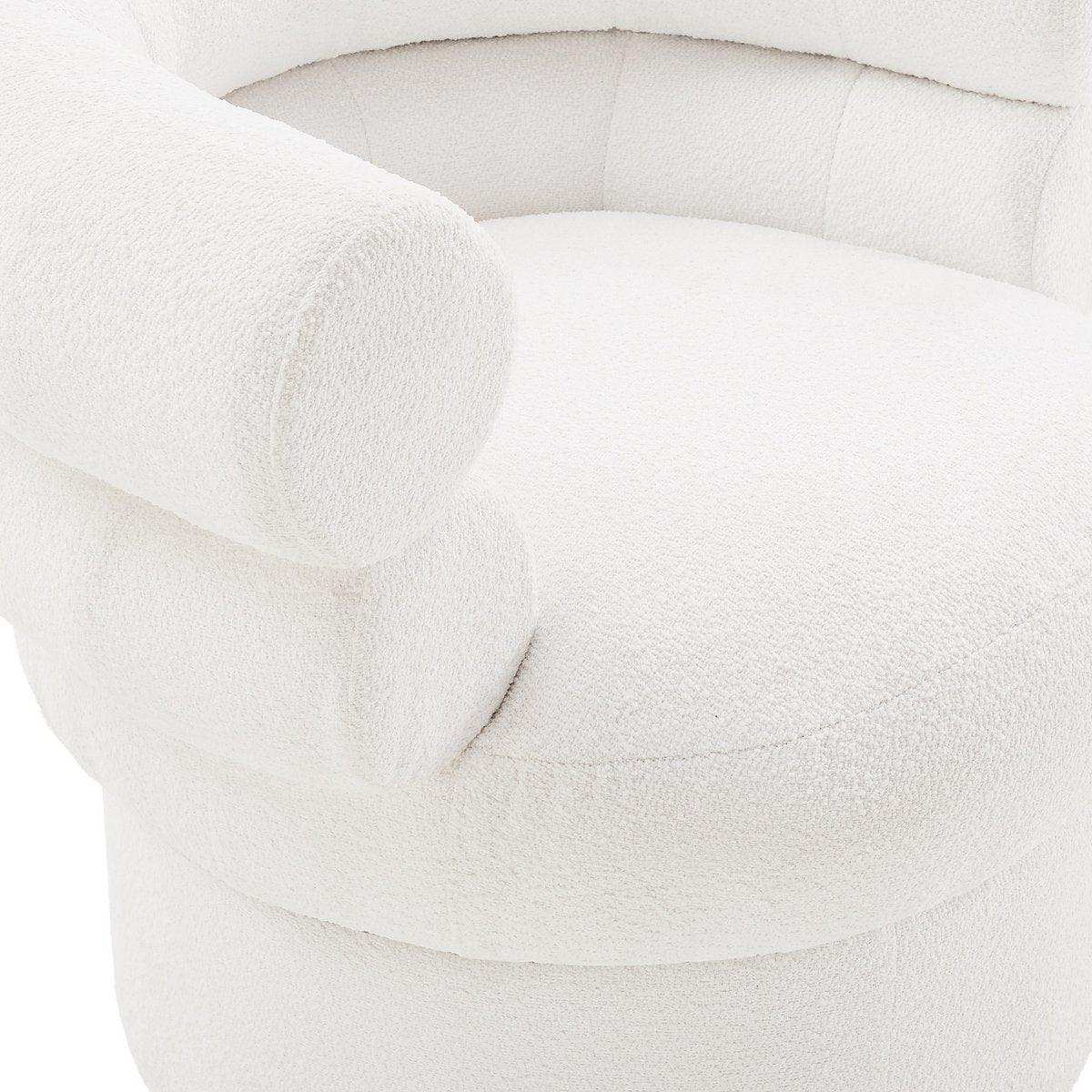 Sessel Boucléstoff Weiß - HomeDesign Knaus