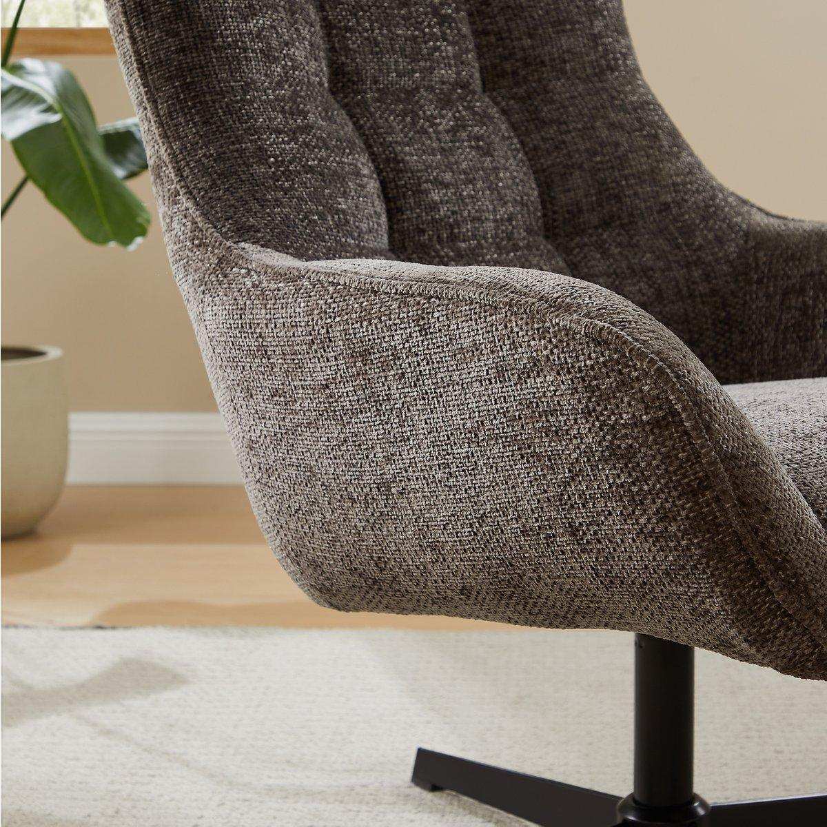 Sessel Chenillestoff Dunkelgrau - HomeDesign Knaus