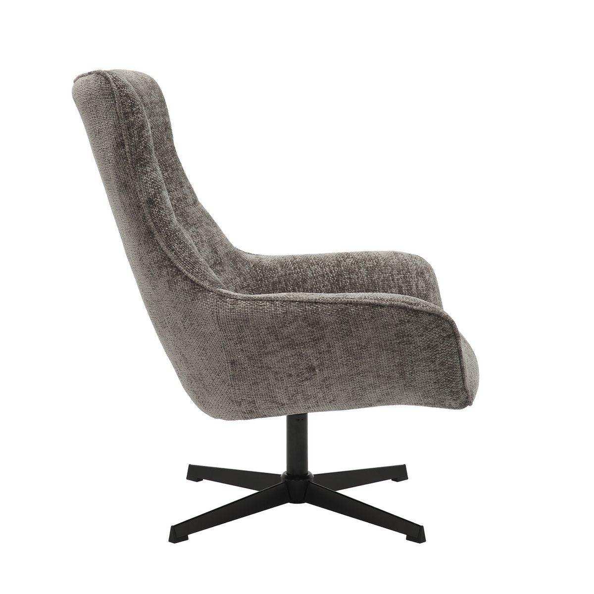 Sessel Chenillestoff Dunkelgrau - HomeDesign Knaus