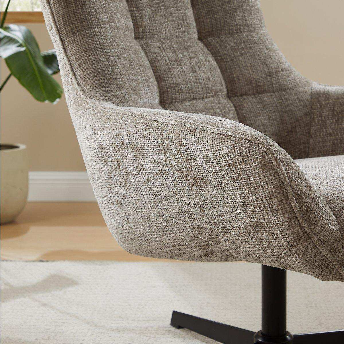 Sessel Chenillestoff Hellgrau - HomeDesign Knaus