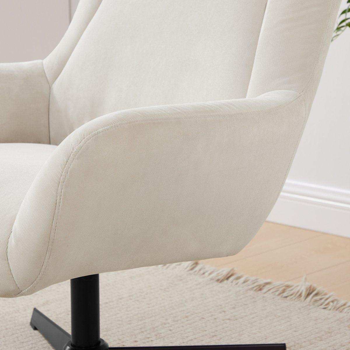 Sessel und Hocker Cordoptik Beige - HomeDesign Knaus
