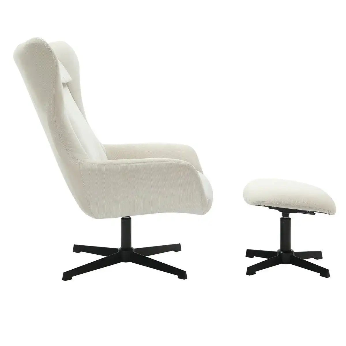 Sessel und Hocker Cordoptik Beige - HomeDesign Knaus