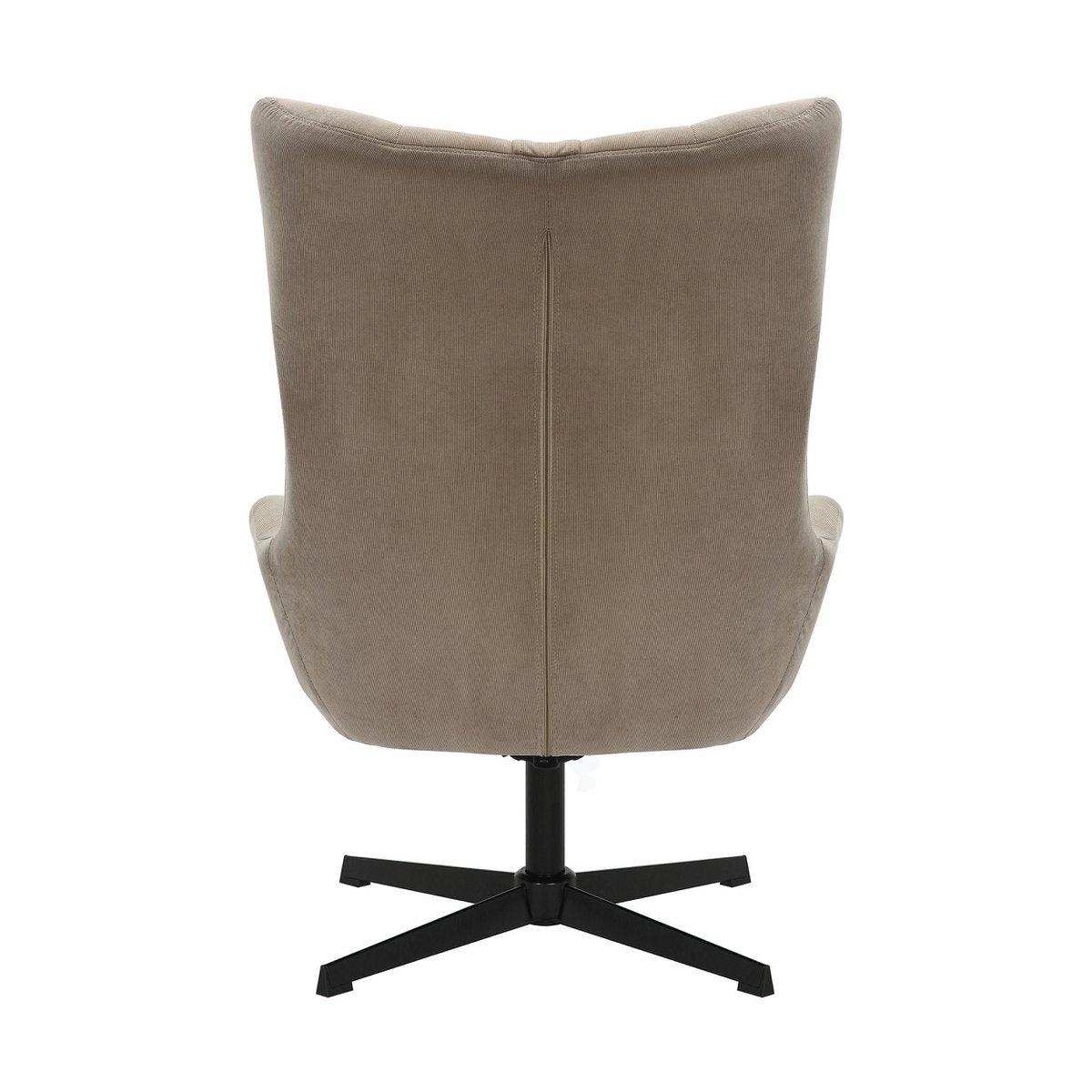 Sessel und Hocker Cordoptik Braun - HomeDesign Knaus