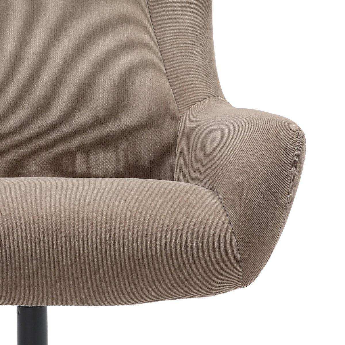 Sessel und Hocker Cordoptik Braun - HomeDesign Knaus