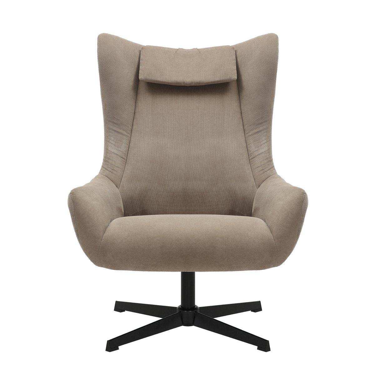 Sessel und Hocker Cordoptik Braun - HomeDesign Knaus