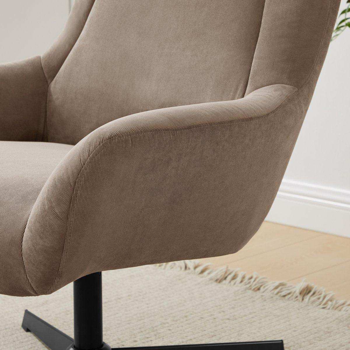 Sessel und Hocker Cordoptik Braun - HomeDesign Knaus