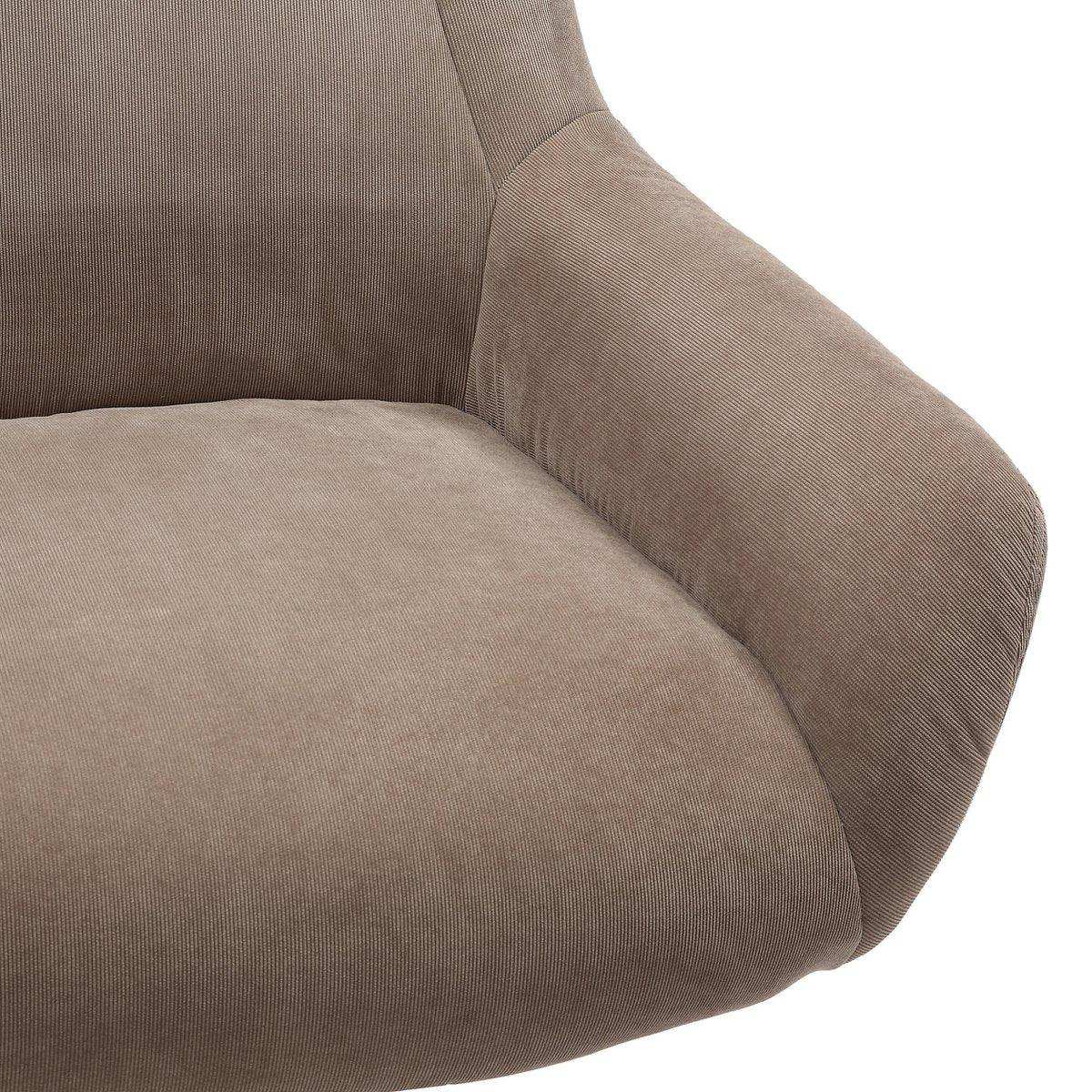 Sessel und Hocker Cordoptik Braun - HomeDesign Knaus