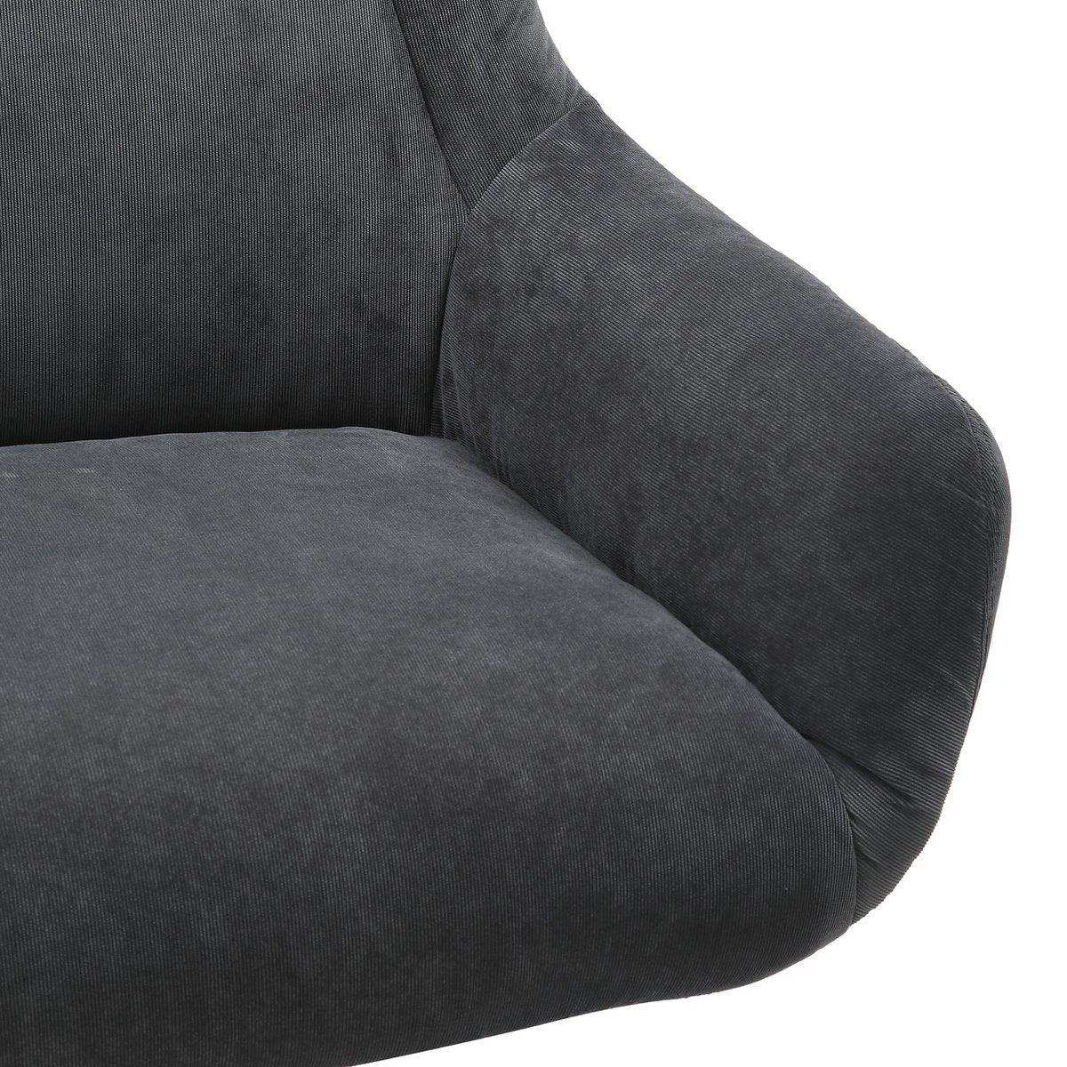 Sessel und Hocker Cordoptik Grau - HomeDesign Knaus