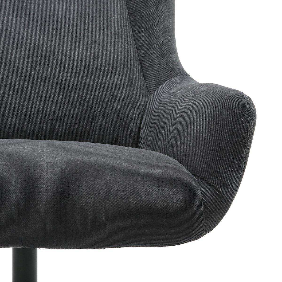 Sessel und Hocker Cordoptik Grau - HomeDesign Knaus