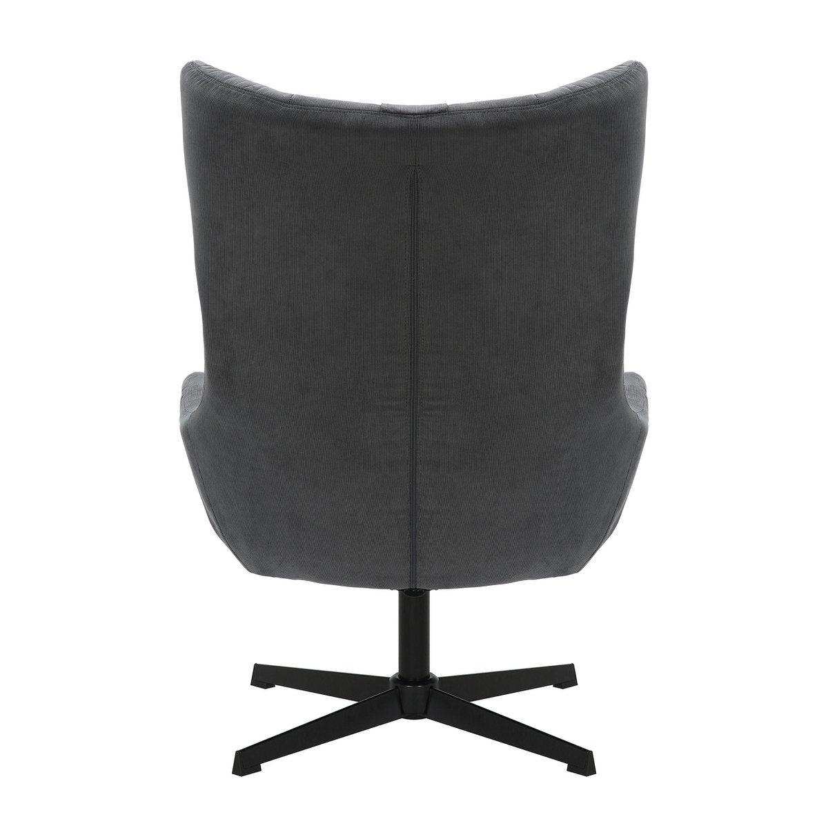Sessel und Hocker Cordoptik Grau - HomeDesign Knaus