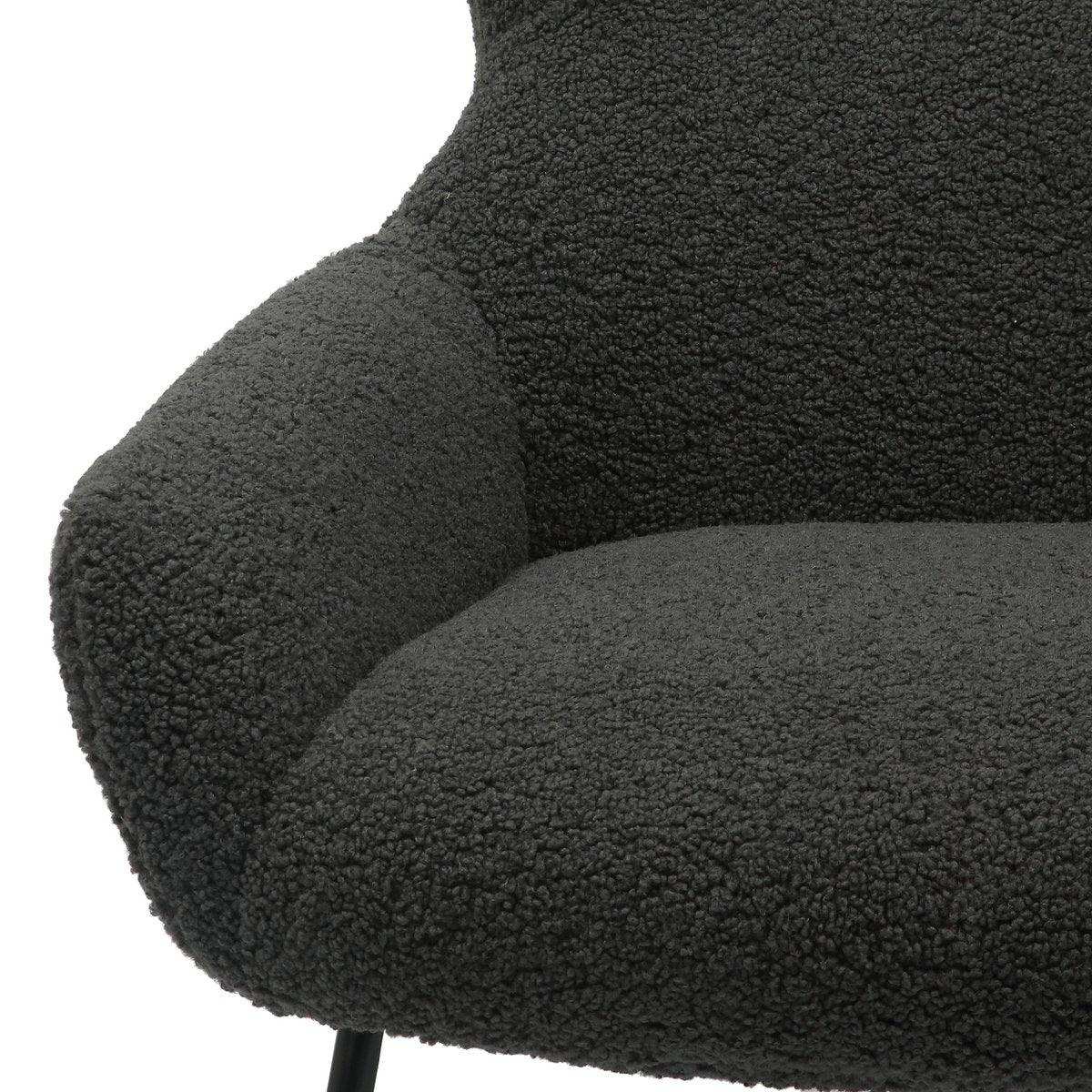 Sessel und Hocker Set Teddyfell Anthrazit - HomeDesign Knaus