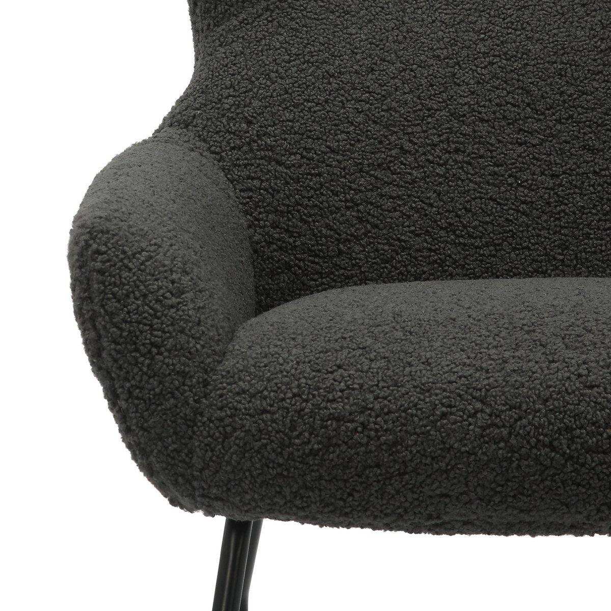 Sessel und Hocker Set Teddyfell Anthrazit - HomeDesign Knaus