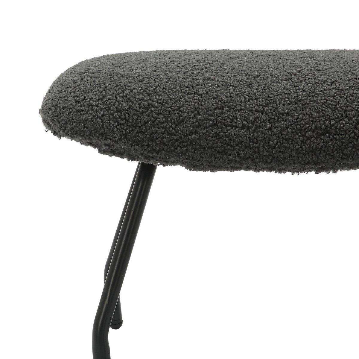 Sessel und Hocker Set Teddyfell Anthrazit - HomeDesign Knaus