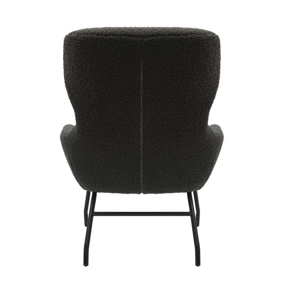 Sessel und Hocker Set Teddyfell Anthrazit - HomeDesign Knaus