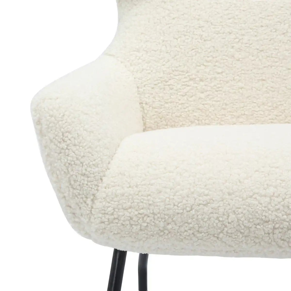 Sessel und Hocker Set Teddyfell Beige - HomeDesign Knaus