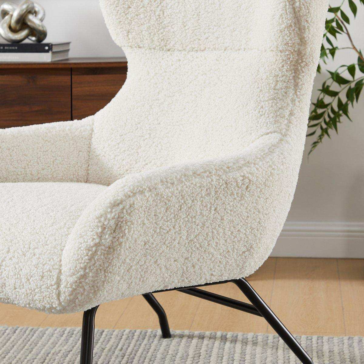 Sessel und Hocker Set Teddyfell Beige - HomeDesign Knaus