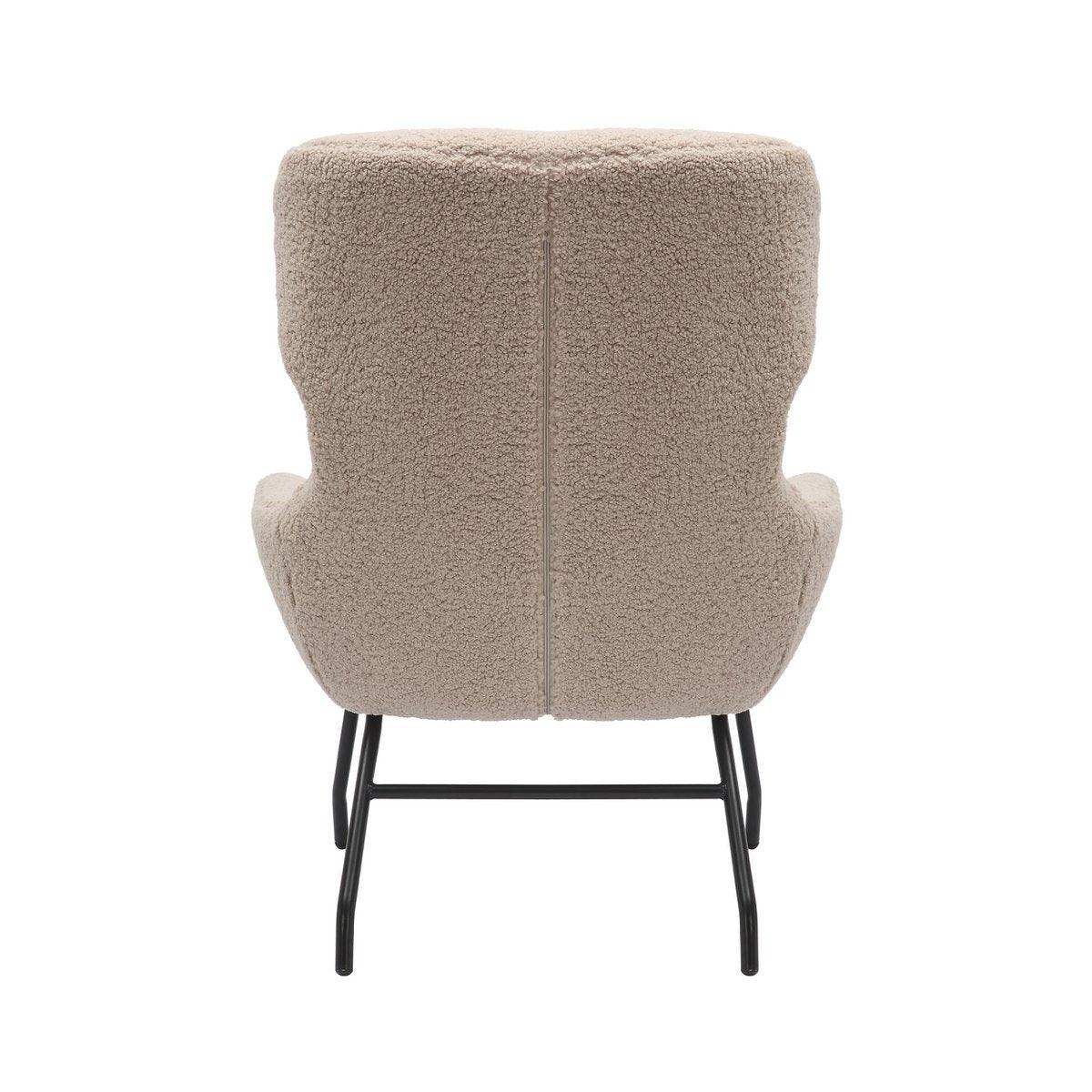 Sessel und Hocker Set Teddyfell Taupe - HomeDesign Knaus