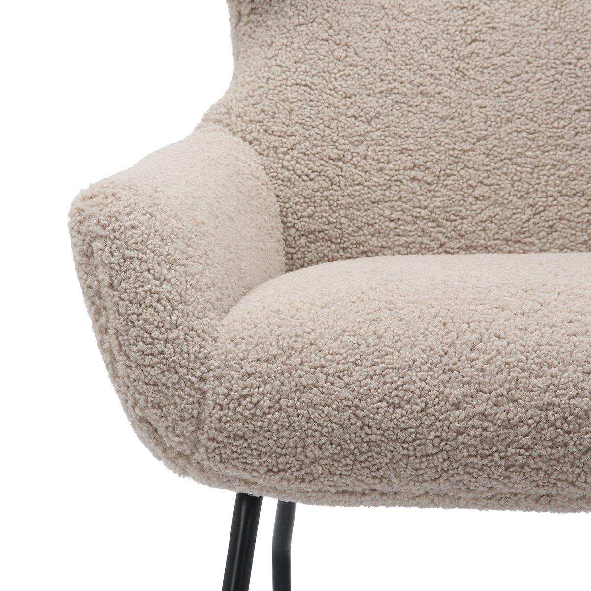 Sessel und Hocker Set Teddyfell Taupe - HomeDesign Knaus