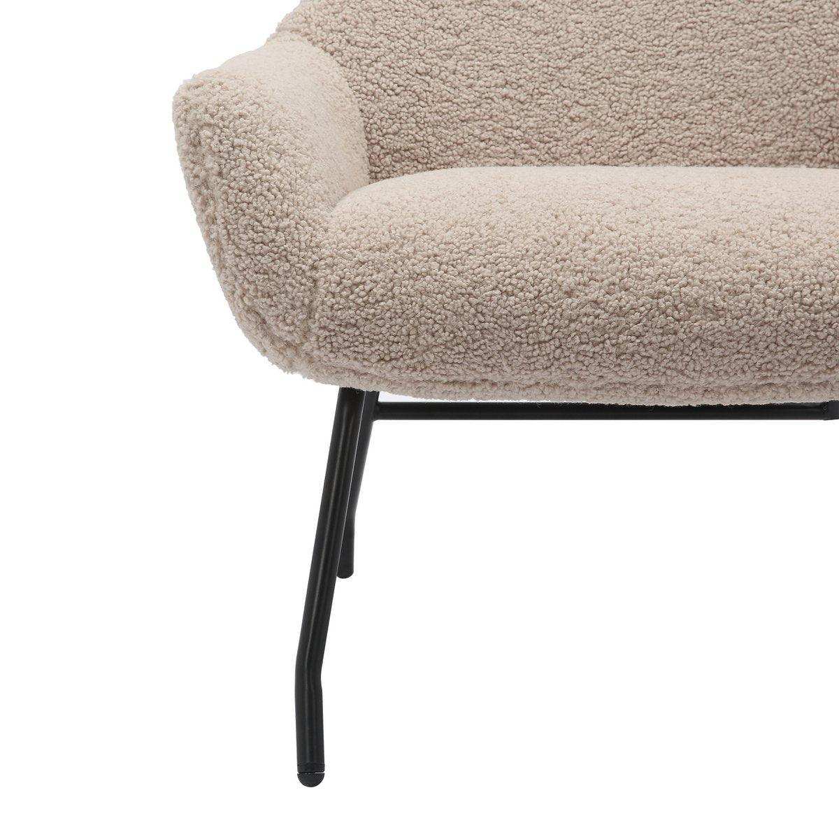 Sessel und Hocker Set Teddyfell Taupe - HomeDesign Knaus