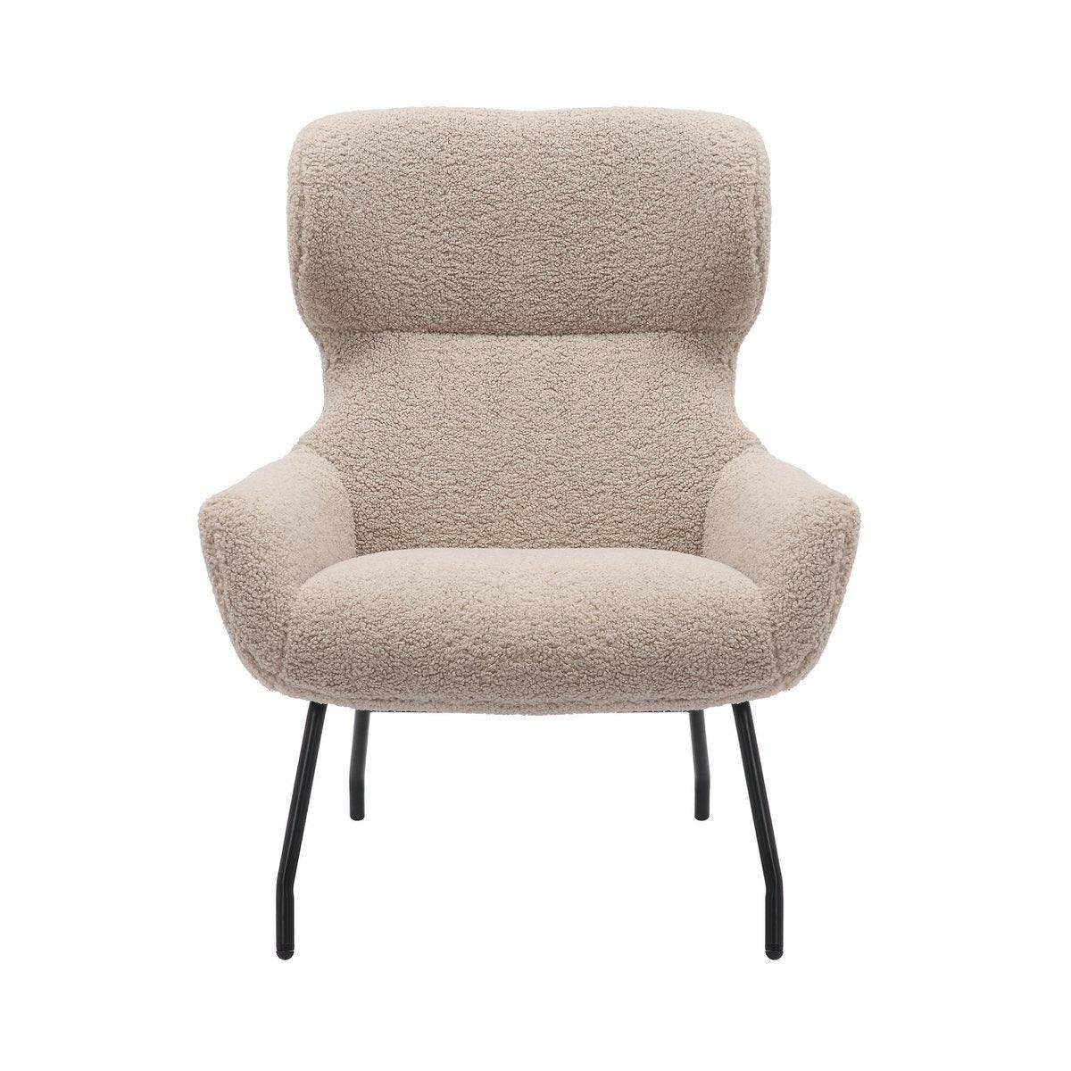 Sessel und Hocker Set Teddyfell Taupe - HomeDesign Knaus